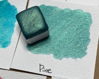 Pine green Handmade shimmer watercolor paints