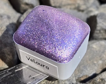 Veloura Half Petalune Set Handmade Christmas Chrome Iridescent Shimmer Watercolor Paints
