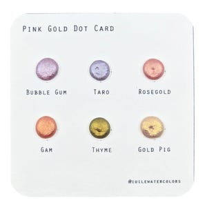 Acuarelas cromadas brillantes con efecto Super Color Shift hechas a mano con puntos de oro rosa de iuilewatercolors
