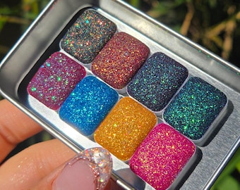 Quarter B glitter set chunky glitter handmade watercolor paint