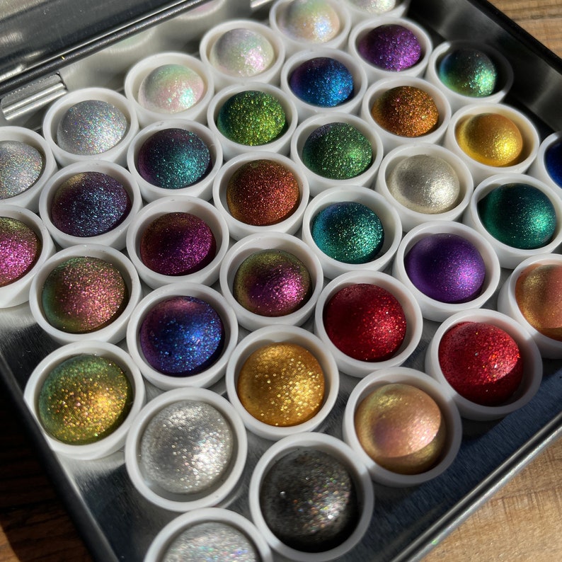 Magical Drop tin set Handmade Shimmer Watercolor Paint