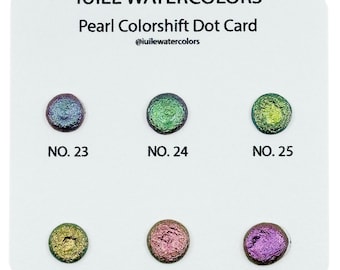 Pearl Dot Card Tester Sampler Watercolor Shimmer Glittery Paints