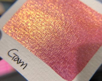 Gam orange watercolor paints Half pans Mica