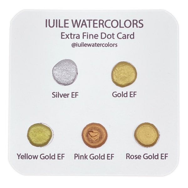 Extra Fine Dot Card Sampler Handmade Shimmer Metallic Watercolor Paints by iuilewatercolors