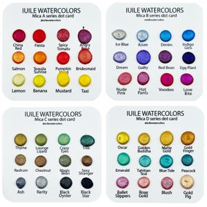 Mica Dot Card Tester Sampler Acquerello Shimmer Glittery Paints