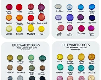 Last Chance! Mica Dot Card Tester Sampler Watercolor Shimmer Glittery Paints