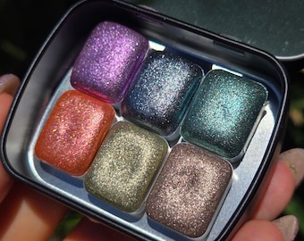 Quarter Holiday Gift Set 2024 Christmas New Handmade Chrome Shimmer Watercolor Paints