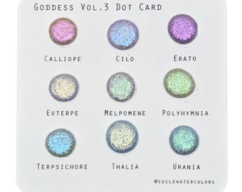 Vol.3 Goddess Dot Card Tester Handmade Super Shift Aurora Shimmer Holographic Watercolor Paints by iuilewatercolors