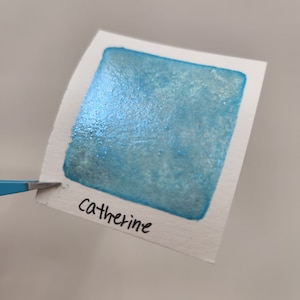 Last Chance! Catherine The Artist flakes mica Handmade watercolor paint half pan