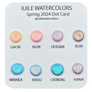 Puntkaart lente 2024 tester handgemaakt kleurverschuiving Shimmer Shine aquarelverf van iuilewatercolors