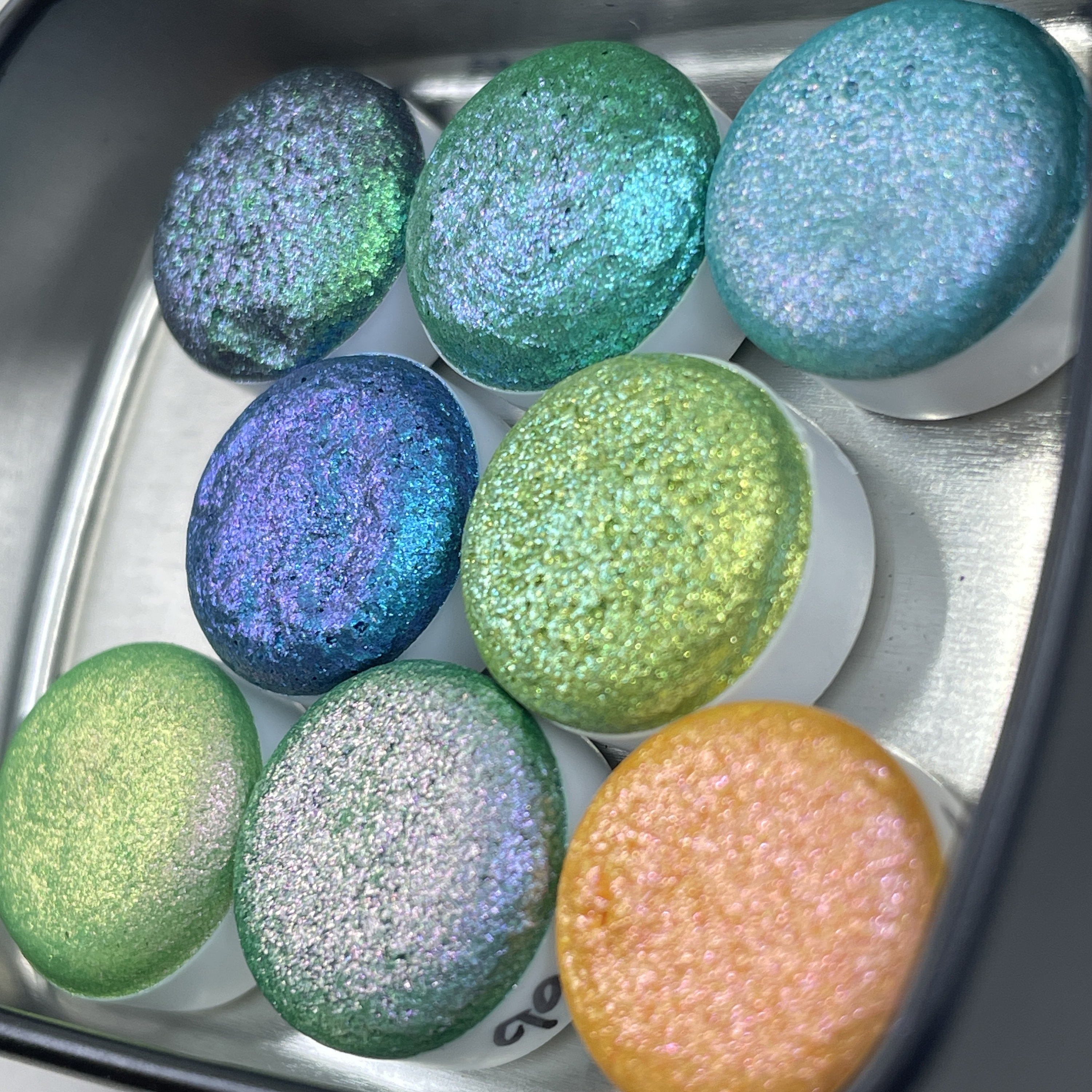 Button Perfection Set Hologram Super Color Shift Chrome Handmade Shimmer  Glitter Watercolor Paint