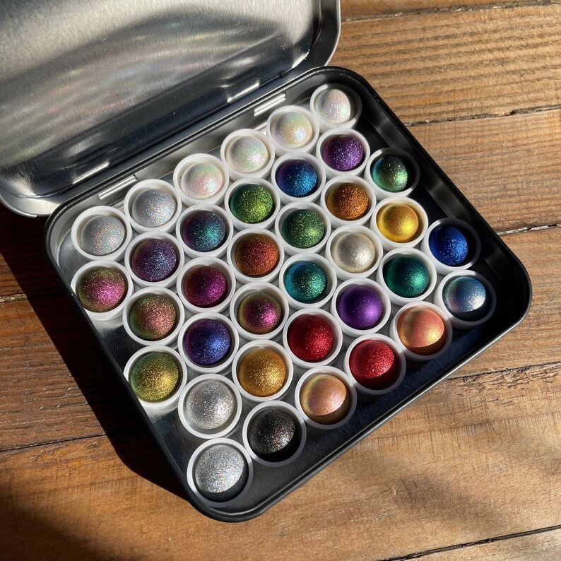 Magical Drop tin set Handmade Shimmer Watercolor Paint