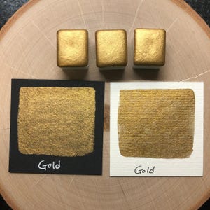 ゴールド 極細水彩絵の具 ハーフパン