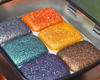 Quarter Halloween 2021 Set Handmade Shimmer Glitter Watercolor Paint