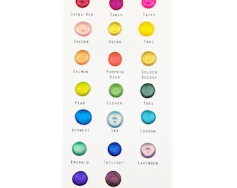 Glimmer 20-punktskorttestare Handgjorda färgskiftande Aurora Shimmer Metallic Chameleon akvarellfärger från iuilewatercolors