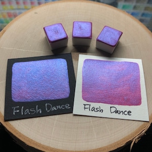 Flash dance pink watercolor paints half pans Mica