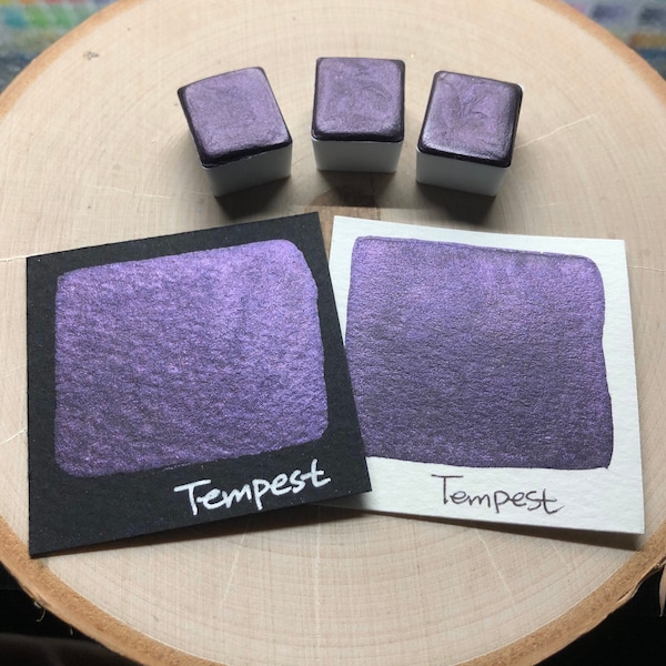 Tempest purple watercolor paints half pan Mica