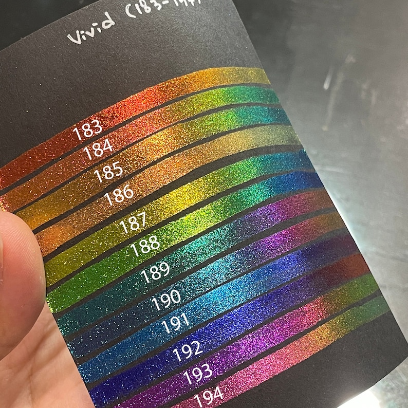 Button [No.183 to 194] Vivid series Handmade Super Chrome Color Shift Watercolor Paint