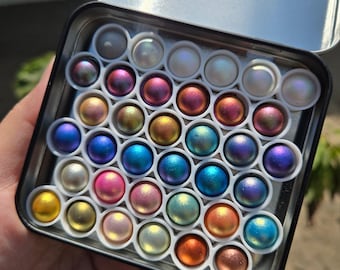 Vol.4 Magical Drop Tiny Sampler Set Christmas Chrome handmade glittery watercolor paints