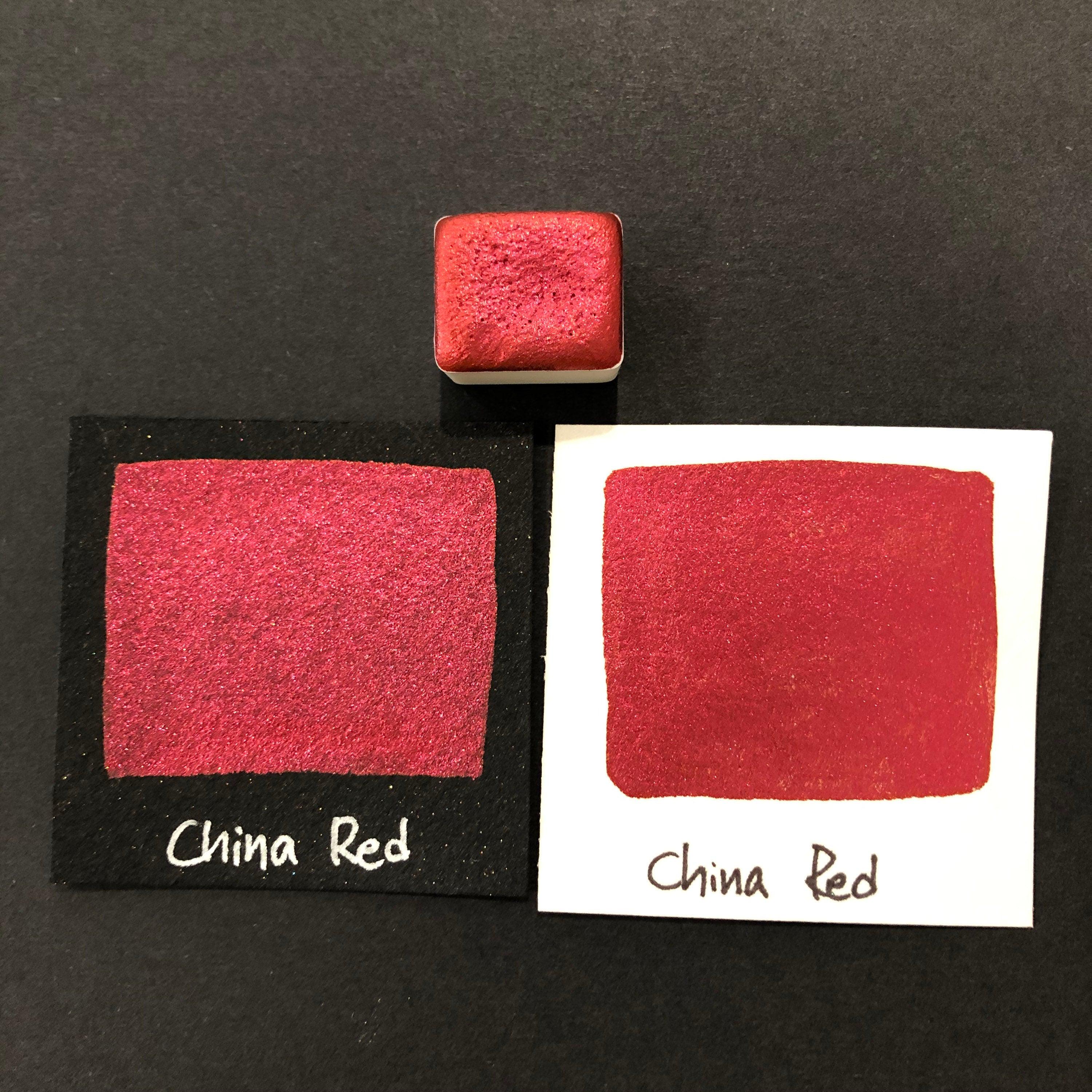 中国レッド水彩絵の具ハーフパン - Etsy 日本