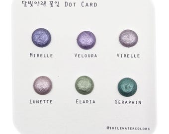 Petalune Dot Card Handmade Sampler Christmas Chrome Iridescent Shimmer Watercolor Paints