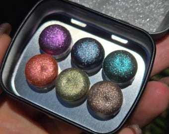 Button Holiday Gift Set 2024 Christmas New Handmade Chrome Shimmer Watercolor Paints