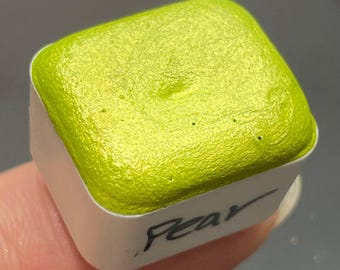 Pear green Handmade shimmer watercolor paints