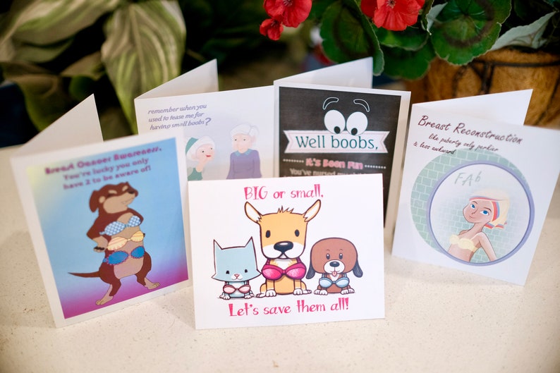 5Pack Breast Cancer Greeting Cards Breast Cancer Gifts Etsy