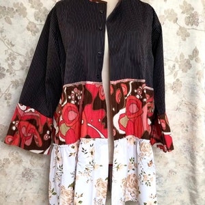 Upcycled Duster Tunic /Refashioned Duster Dress/Reworked Shirt Dress/Repurposed Tunic Dress-M-L