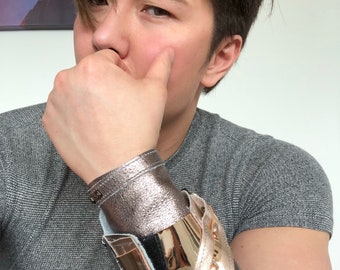 Guy Tang Hair Gauntlet // gauntlet for hair tools// Rose Gold Leather Bracer