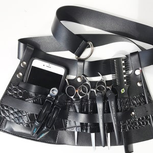 Tool Belt // Hairstylist Tool Belt // Leather Tool Apron // Wardrobe Stylist Tool Belt// Croc leather image 1