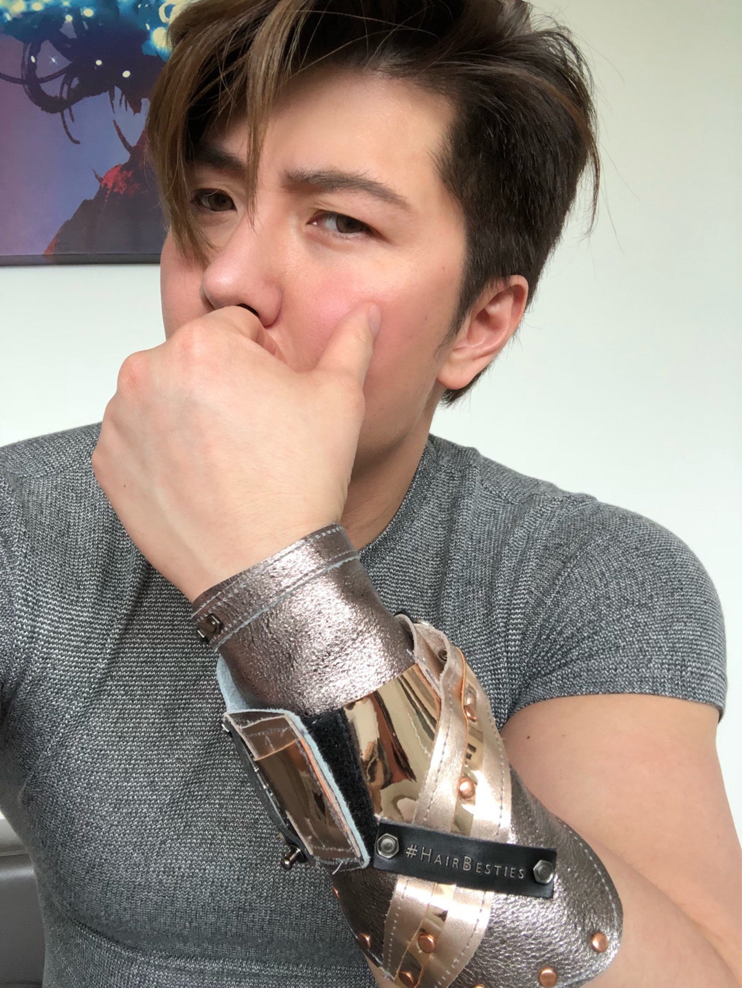 Guy Tang Hair Gauntlet // Gauntlet for Hair Tools// Rose Gold Leather