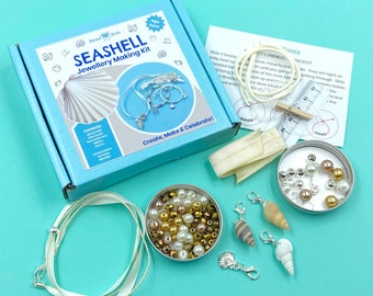 Children's jewellery making kit - Seashell.  Craft kit for kids.  A creative gift idea.