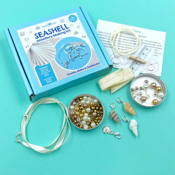 Children's jewellery making kit - Seashell.  Craft kit for kids.  A creative gift idea.