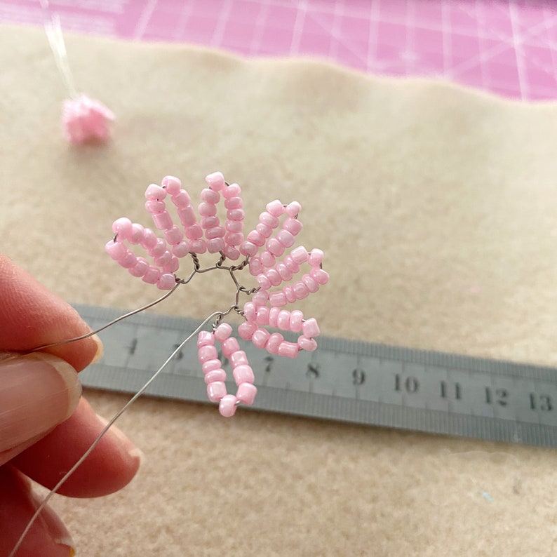 starting your beaded flower