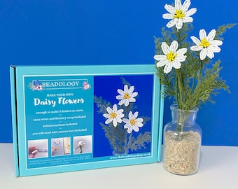 Beaded Flower Kit - Daisy. Craft kit for adults. A creative gift idea.