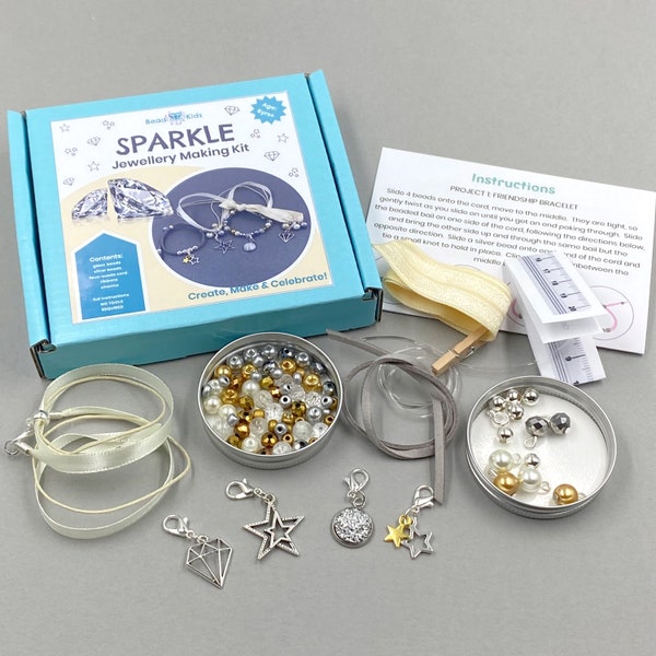 Children's jewellery making kit - Sparkle.  Craft kit for kids. A creative gift idea.