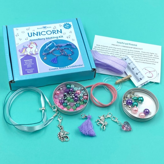 Buy Girls Charm Bracelet Making Kit - Kids Unicorn Charms Bracelets Kits  Jewelry Supplies Make Set DIY Art Craft Set Creative Birthday Gifts for 3 4  5 6 7 8 Year Old