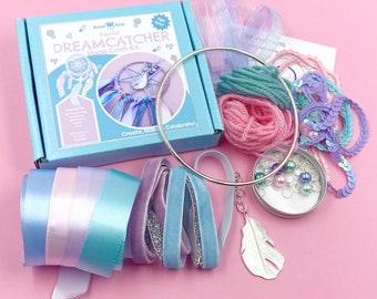 Kit d'artisanat attrape-rêves pastel pour enfants