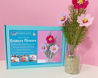 Beaded Flower Kit - Cosmos.  Craft kit for adults. A creative gift idea.