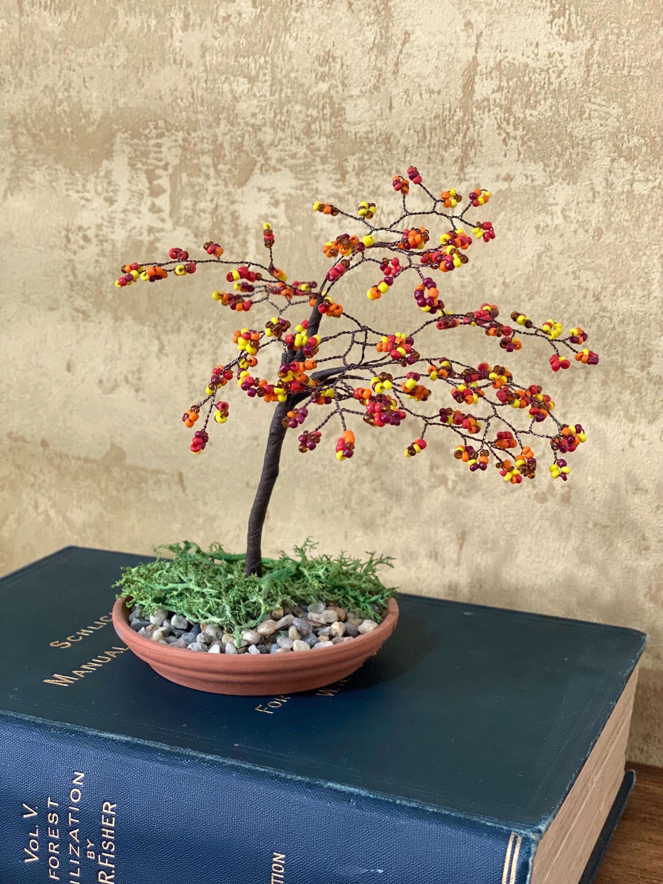 24 Beautiful Bead Crafts for Kids 3 Autumn Bonsai Tree Bead Craft Kit: Adult DIY Hobby, Creative Gift