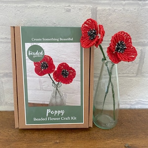 Poppy. Bead Craft kit for adults. A creative gift idea.