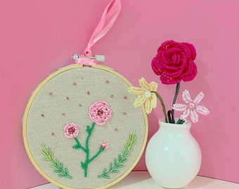 Bead Embroidery Craft Kit - Tea Rose. Craft kit for women. A creative gift idea.