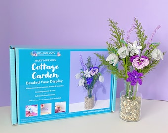 Flower Craft Kit - Cottage Garden Bouquet Vase. Craft Kit for adults. A creative gift idea.