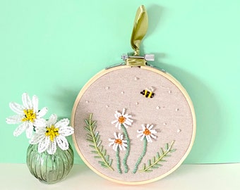 Bead Embroidery Craft Kit - Daisy. Craft kit for women.  A creative gift idea.