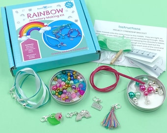 Children's jewellery making kit - Rainbow. Craft kit for kids. A creative gift idea.