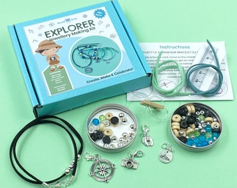 Children's jewellery making kit - Explorer. Craft kit for kids. A creative gift idea.