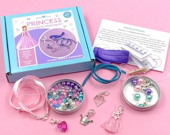 Children's jewellery making kit- Princess. Craft kit for kids. A creative gift idea.
