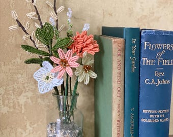 Beaded Flower Craft Kit: Garden Posy Vase, DIY Floral Arrangement