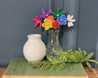 Beginner's Beaded Flower Bouquet Craft Kit: Bright Mini Vase, DIY Hobby